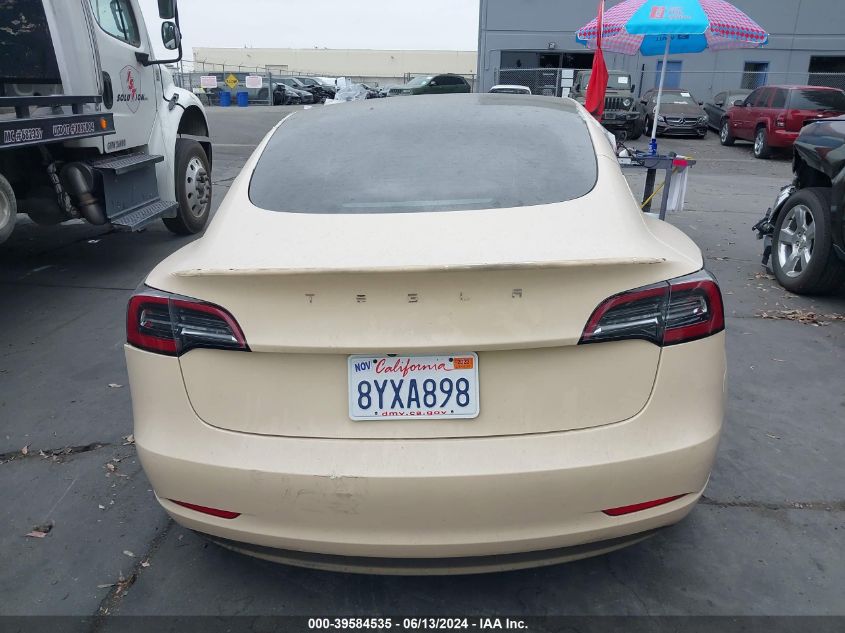 2021 Tesla Model 3 Standard Range Plus Rear-Wheel Drive VIN: 5YJ3E1EA9MF093906 Lot: 39584535