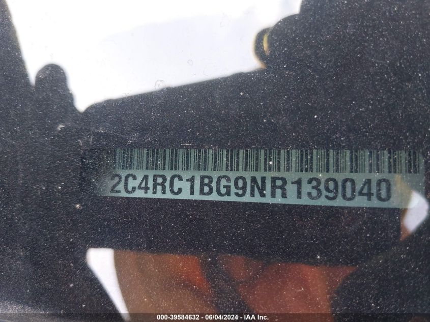 2022 Chrysler Pacifica Touring L VIN: 2C4RC1BG9NR139040 Lot: 39584632