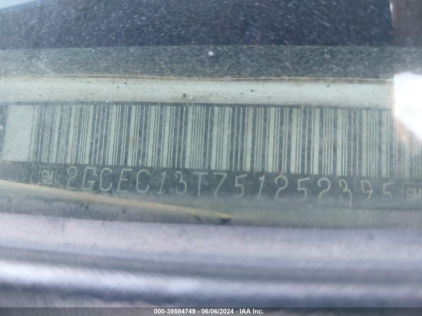 2005 Chevrolet Silverado 1500 Ls VIN: 2GCEC13T751252395 Lot: 39584749