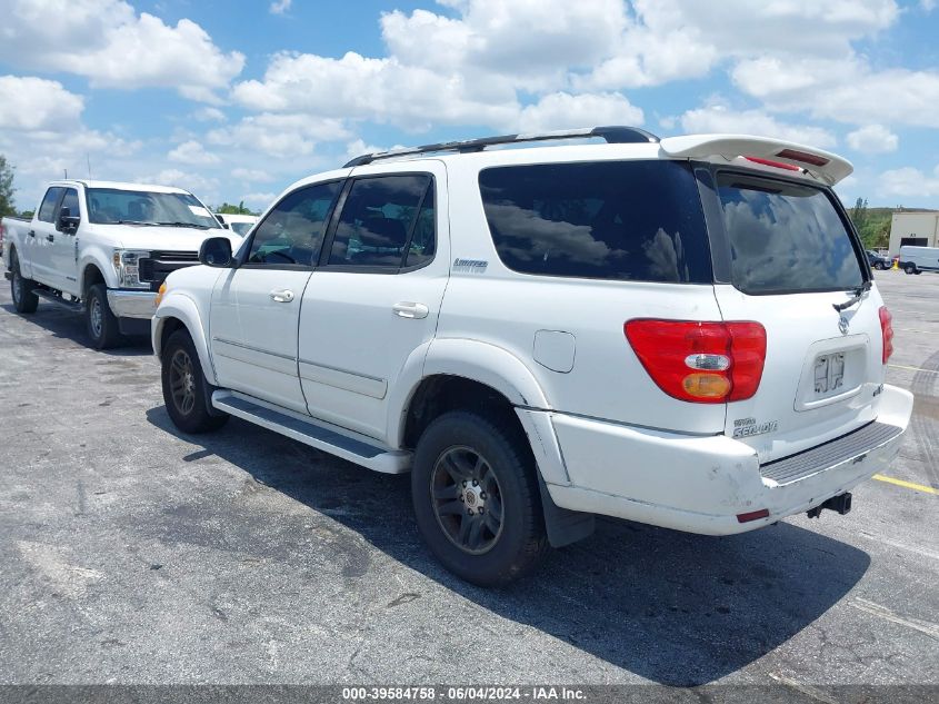 2003 Toyota Sequoia Limited V8 VIN: 5TDZT38A63S140259 Lot: 39584758