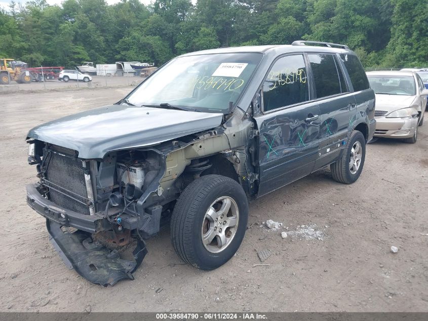 2006 Honda Pilot Ex-L VIN: 2HKYF18516H558071 Lot: 39584790