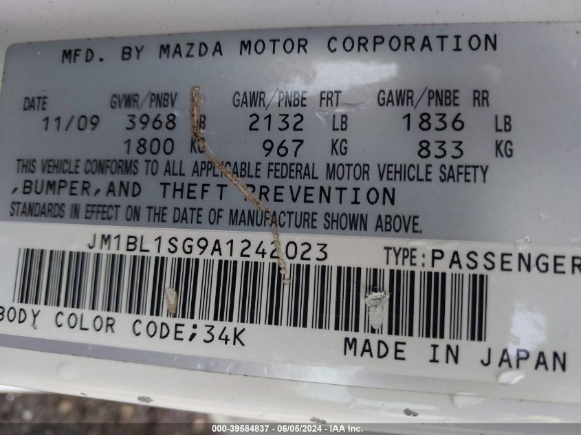 2010 Mazda Mazda3 I Touring VIN: JM1BL1SG9A1242023 Lot: 39584837