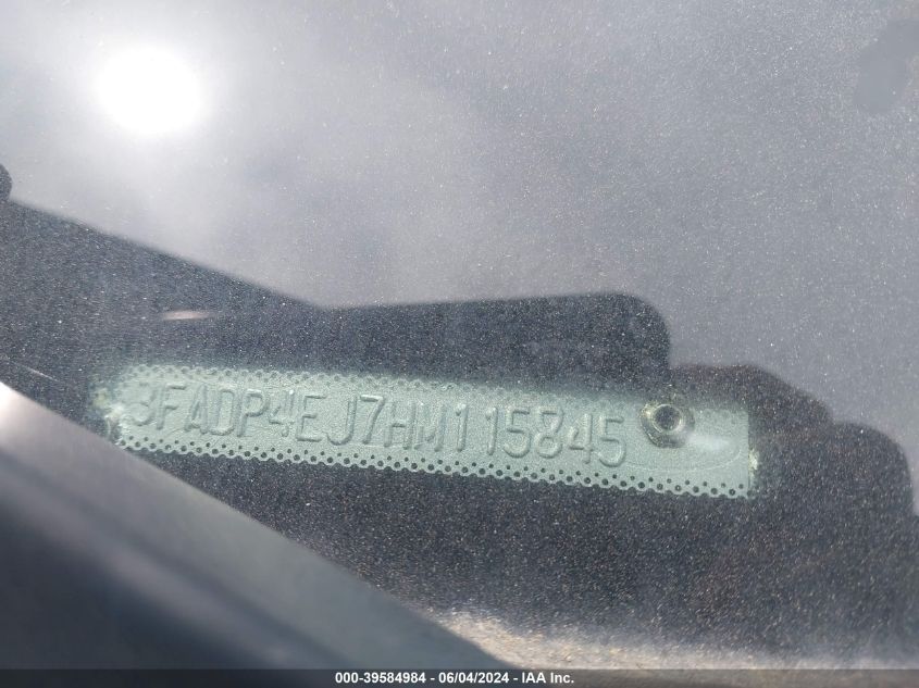 2017 Ford Fiesta Se VIN: 3FADP4EJ7HM115845 Lot: 39584984