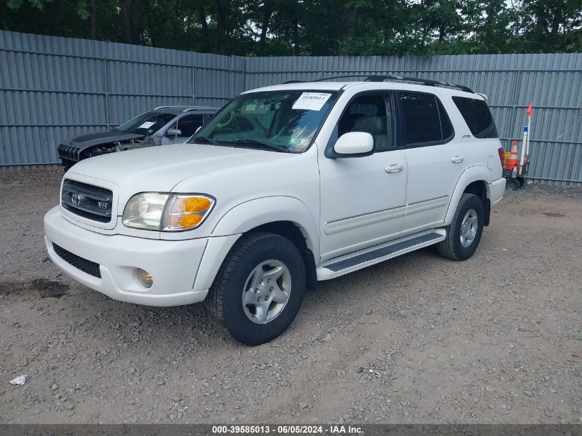 2001 Toyota Sequoia Limited V8 VIN: 5TDZT38A31S050855 Lot: 39585013