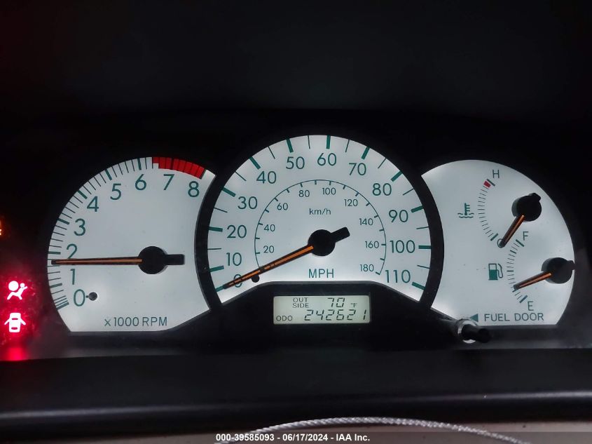 2003 Toyota Corolla Le VIN: 1NXBR32E93Z166504 Lot: 39585093