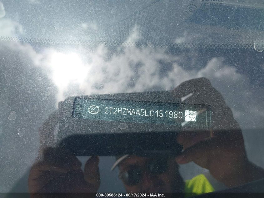 2020 Lexus Rx 350 VIN: 2T2HZMAA5LC151980 Lot: 39585124