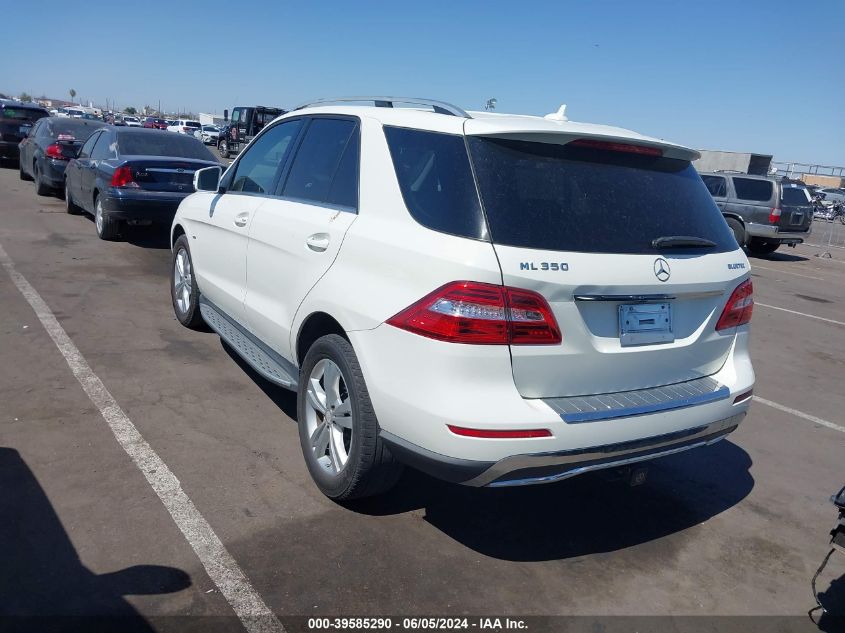 2012 Mercedes-Benz Ml 350 Bluetec 4Matic VIN: 4JGDA2EBXCA051424 Lot: 39585290