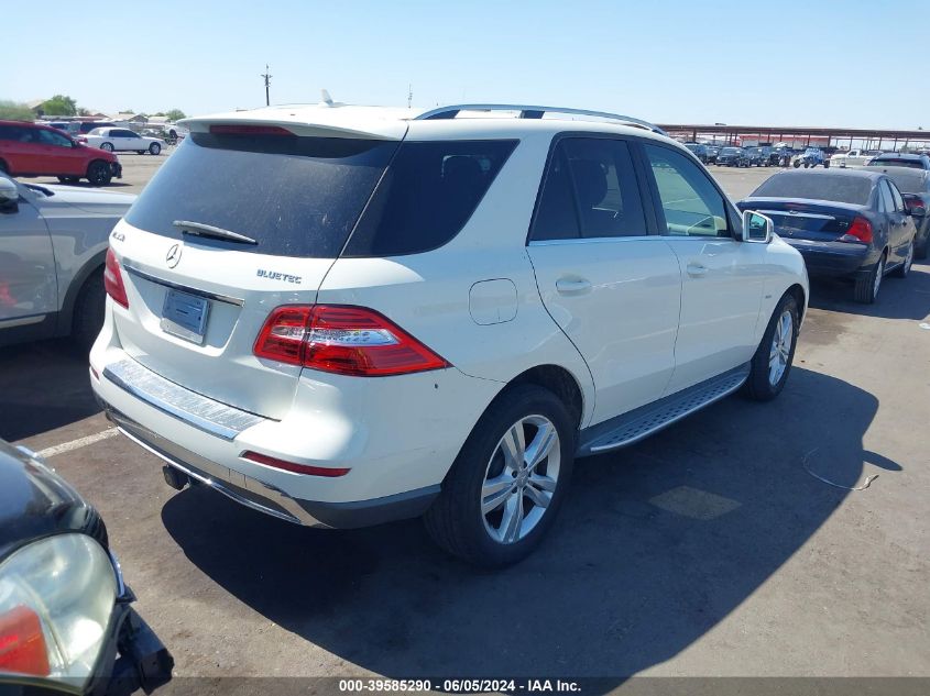 2012 Mercedes-Benz Ml 350 Bluetec 4Matic VIN: 4JGDA2EBXCA051424 Lot: 39585290