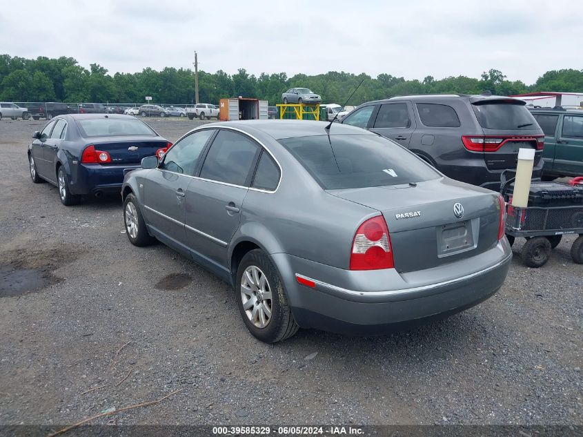 2003 Volkswagen Passat Gls VIN: WVWPD63B13P458192 Lot: 39585329