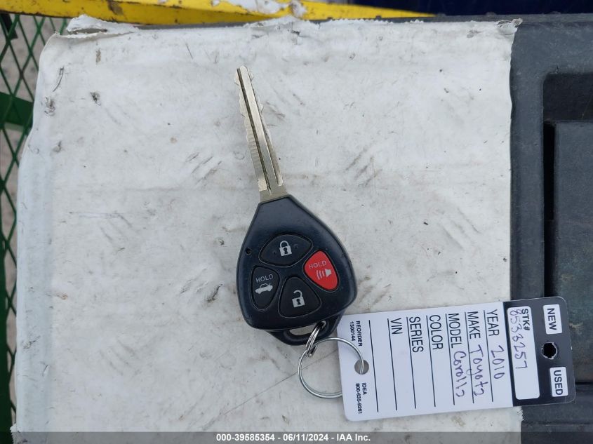 2010 Toyota Corolla S VIN: 2T1BU4EE0AC516830 Lot: 39585354