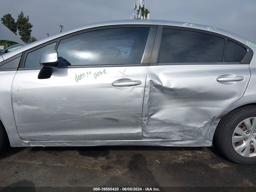 2012 Honda Civic Lx VIN: 19XFB2F54CE326592 Lot: 39585420