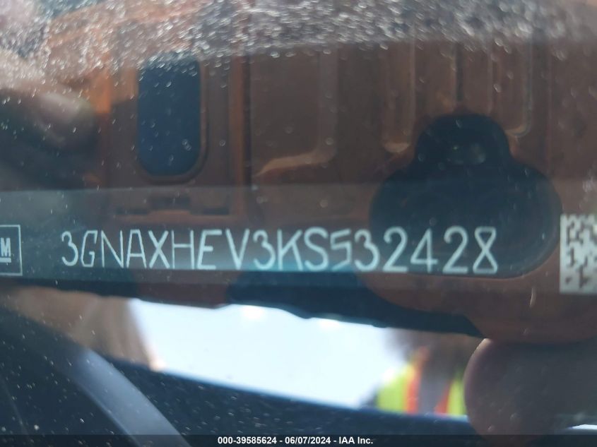 2019 Chevrolet Equinox Ls VIN: 3GNAXHEV3KS532428 Lot: 39585624