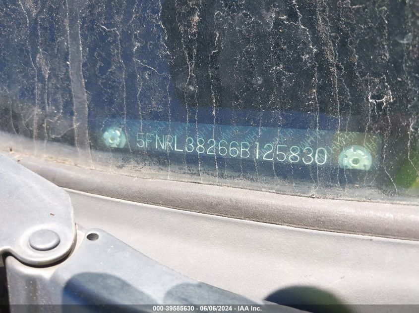 2006 Honda Odyssey Lx VIN: 5FNRL38266B125830 Lot: 39585630