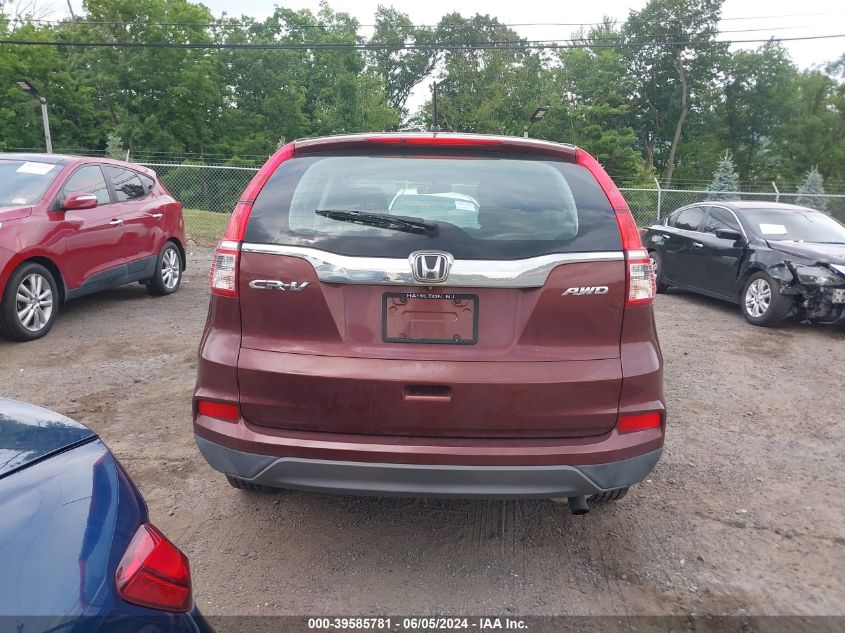 2015 Honda Cr-V Lx VIN: 2HKRM4H38FH690478 Lot: 39585781