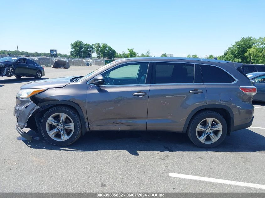 2015 Toyota Highlander Limited V6 VIN: 5TDDKRFH5FS159017 Lot: 39585832