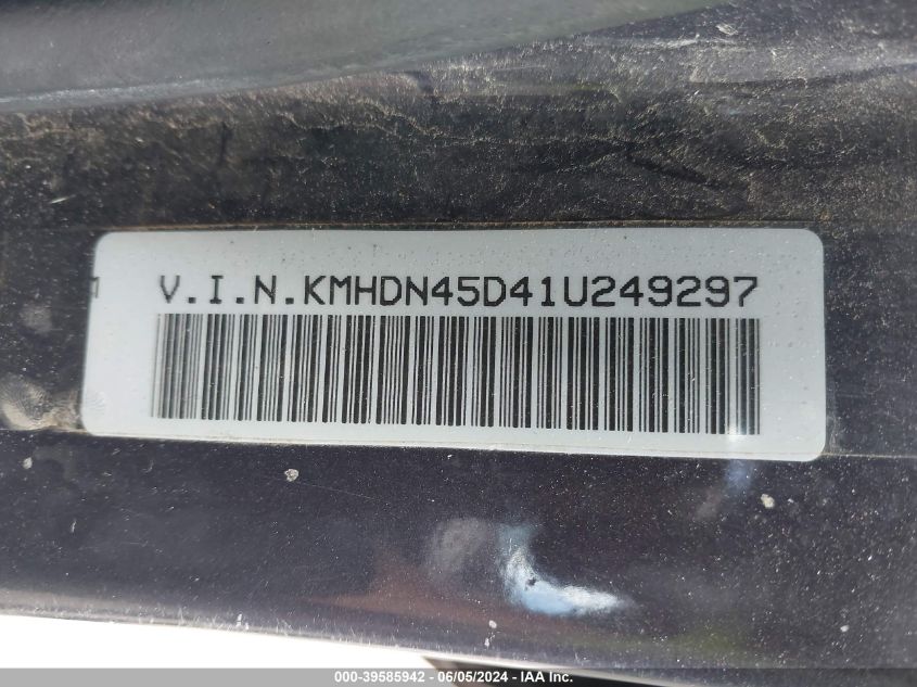 2001 Hyundai Elantra Gls VIN: KMHDN45D41U249297 Lot: 39585942