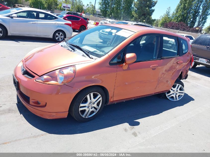 2007 Honda Fit Sport VIN: JHMGD38617S061383 Lot: 39586143