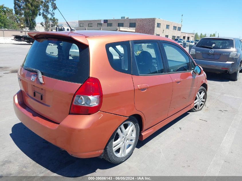 2007 Honda Fit Sport VIN: JHMGD38617S061383 Lot: 39586143