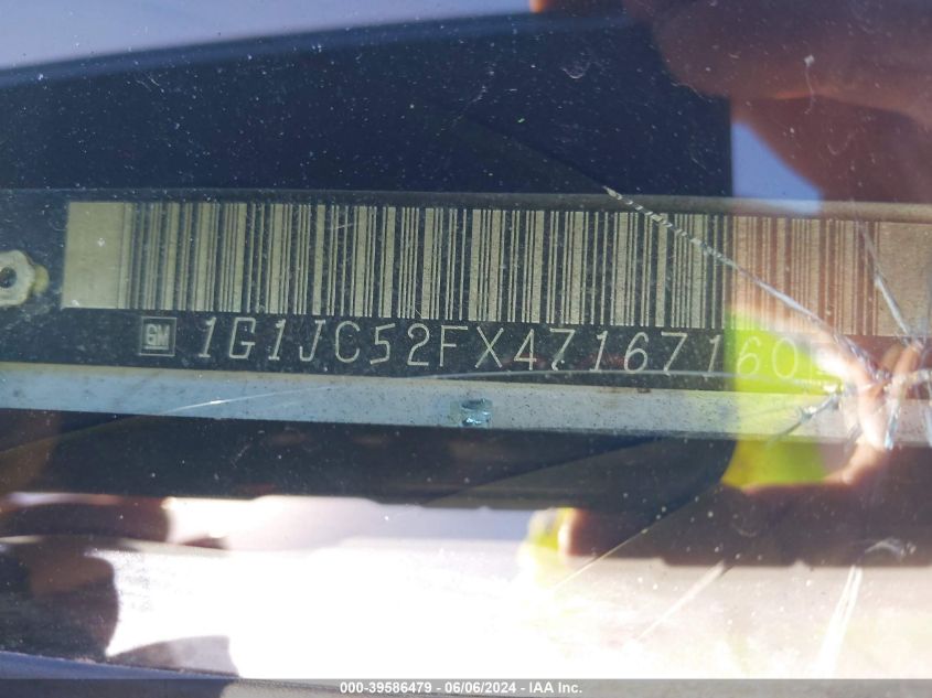 2004 Chevrolet Cavalier VIN: 1G1JC52FX47167160 Lot: 39586479