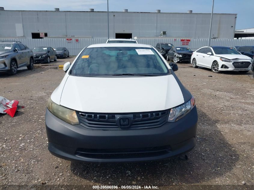 2012 Honda Civic Lx VIN: 2HGFB2F52CH604072 Lot: 39586596