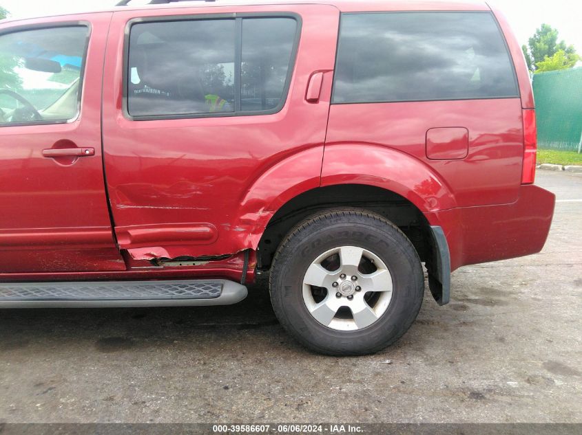 2006 Nissan Pathfinder Se VIN: 5N1AR18W36C675756 Lot: 39586607