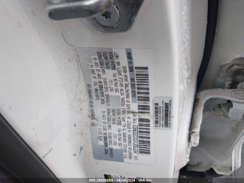 2012 Mazda Cx-9 Touring VIN: JM3TB2CV0C0333563 Lot: 39586659