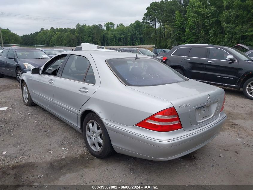 2001 Mercedes-Benz S 430 VIN: WDBNG70J71A149020 Lot: 39587002