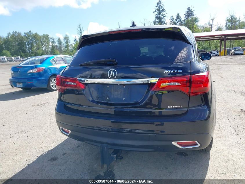 2016 Acura Mdx Technology VIN: 5FRYD4H63GB022821 Lot: 39587044