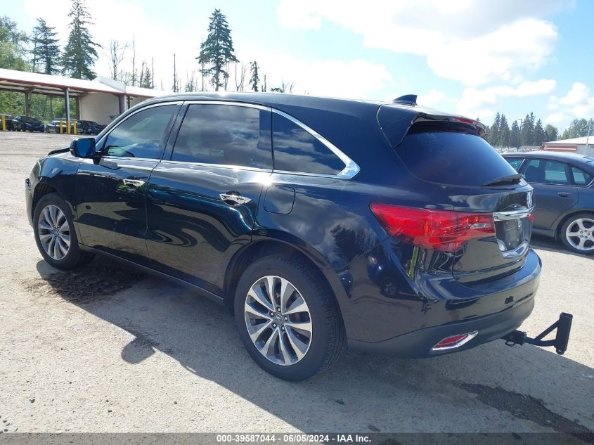 2016 Acura Mdx Technology VIN: 5FRYD4H63GB022821 Lot: 39587044