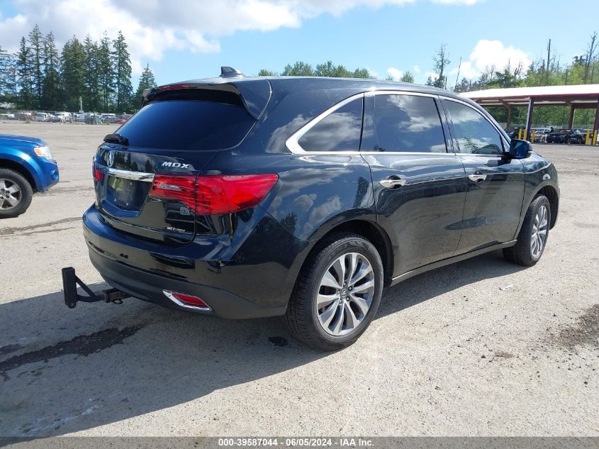 2016 Acura Mdx Technology VIN: 5FRYD4H63GB022821 Lot: 39587044