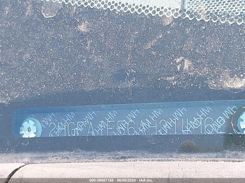 2010 Honda Civic Lx VIN: 2HGFA1F56AH314962 Lot: 39587155