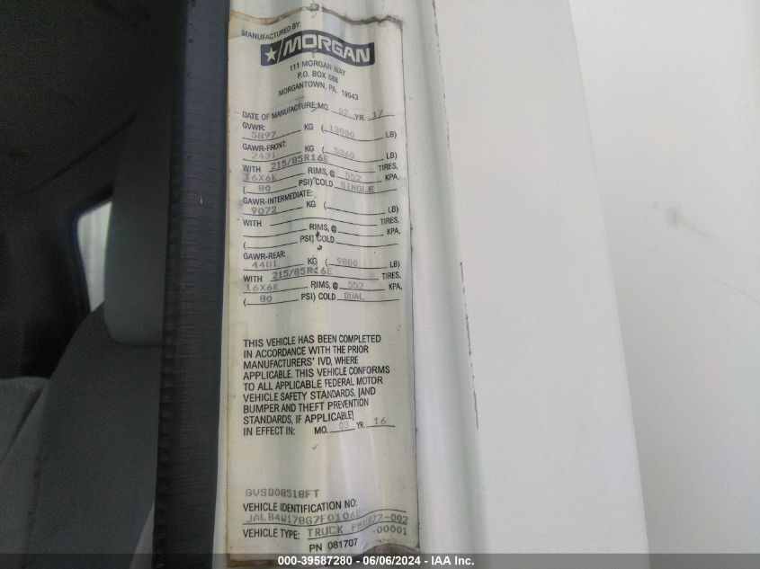 2016 Isuzu Npr Dsl Reg At VIN: JALB4W178G7F01068 Lot: 39587280