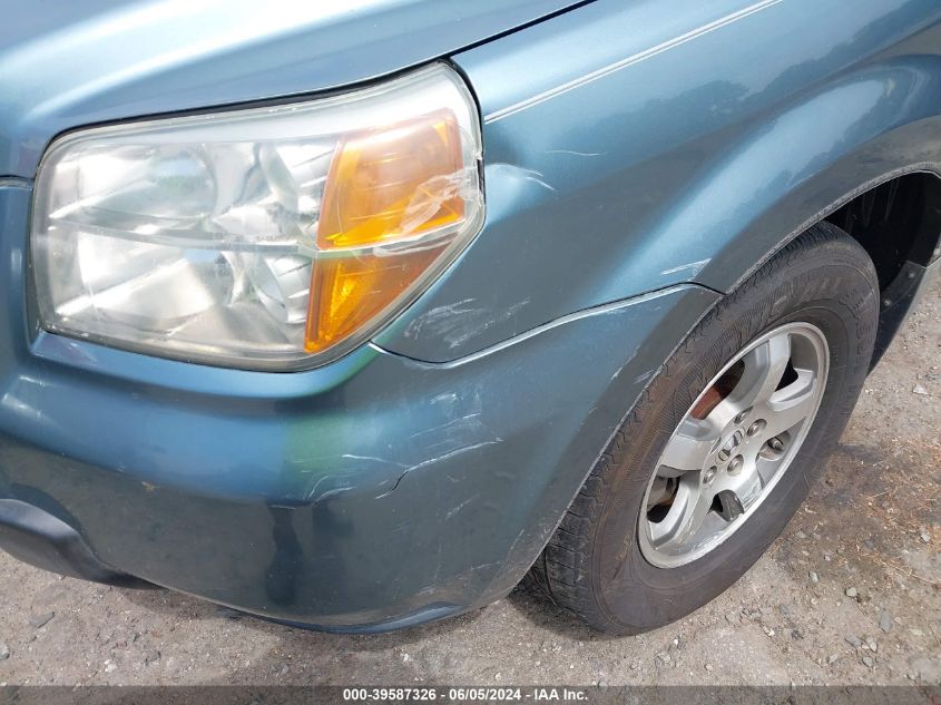 2006 Honda Pilot Ex-L VIN: 5FNYF18546B001055 Lot: 39587326