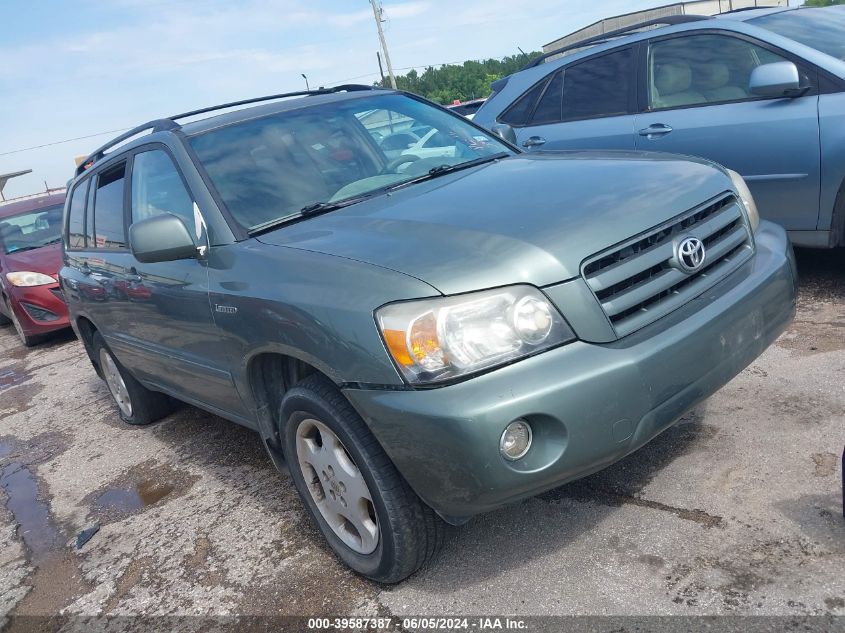 2005 Toyota Highlander Limited V6 VIN: JTEEP21A750096510 Lot: 39587387