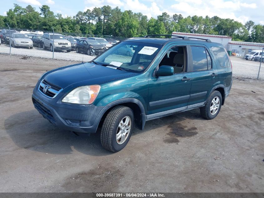 2003 Honda Cr-V Ex VIN: SHSRD77863U109514 Lot: 39587391