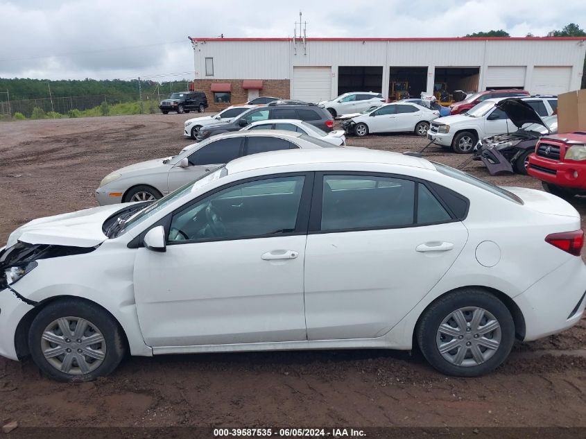 2022 Kia Rio Lx VIN: 3KPA24AD4NE454290 Lot: 39587535