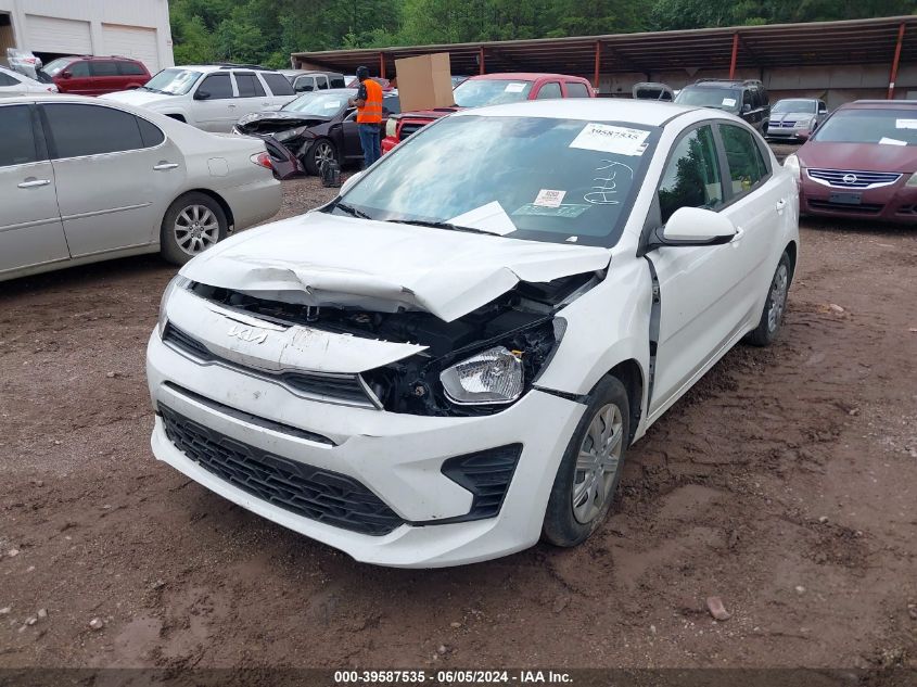 2022 Kia Rio Lx VIN: 3KPA24AD4NE454290 Lot: 39587535