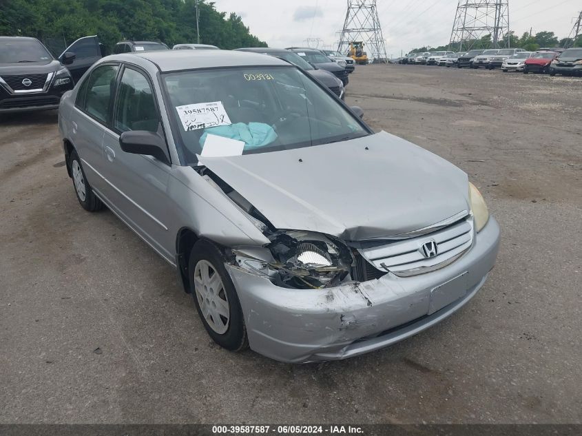 2003 Honda Civic Lx VIN: JHMES16553S003931 Lot: 39587587