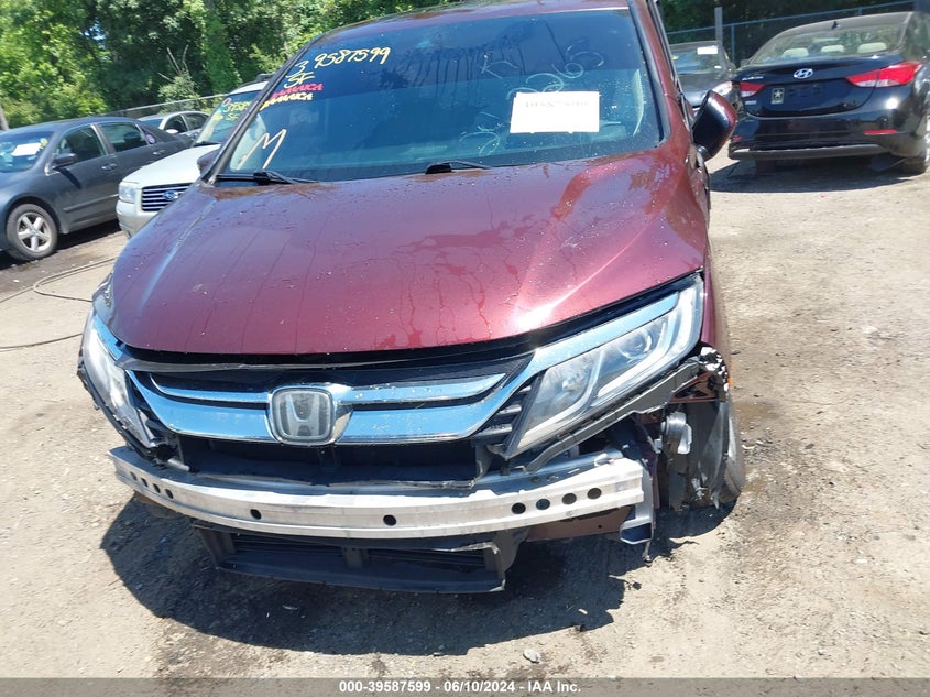 2018 Honda Odyssey Ex-L VIN: 5FNRL6H75JB034621 Lot: 39587599