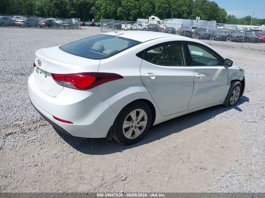 5NPDH4AE4GH683099 | 2016 HYUNDAI ELANTRA