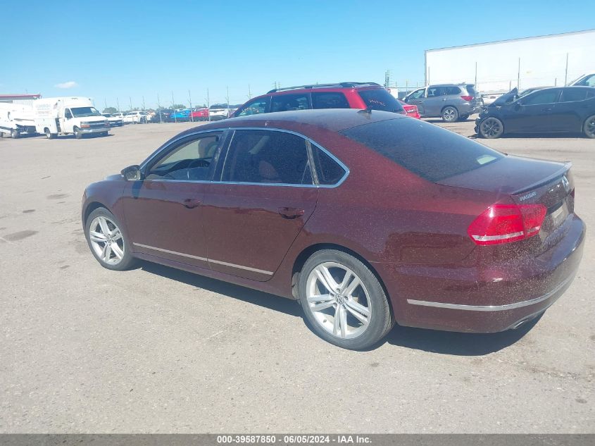 2013 Volkswagen Passat 2.0L Tdi Sel Premium VIN: 1VWCN7A38DC100980 Lot: 39587850