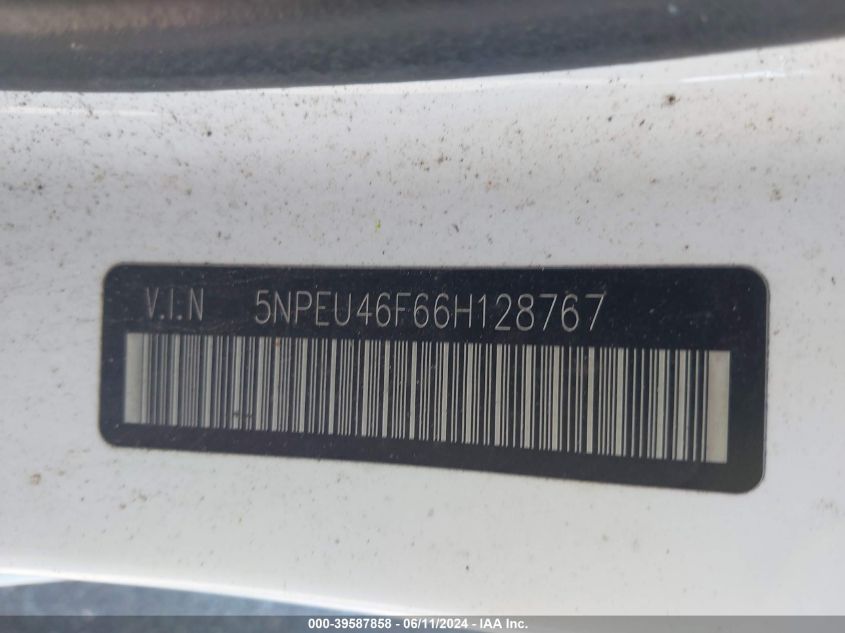 5NPEU46F66H128767 2006 Hyundai Sonata Gls V6/Lx V6