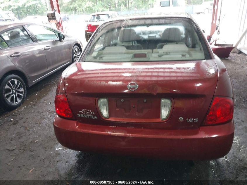 2004 Nissan Sentra 1.8S VIN: 3N1CB51DX4L826632 Lot: 39587983