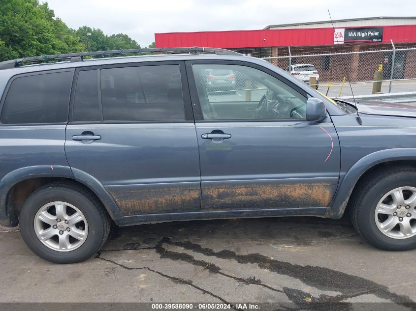 2002 Toyota Highlander V6 VIN: JTEGF21A120049349 Lot: 39588090
