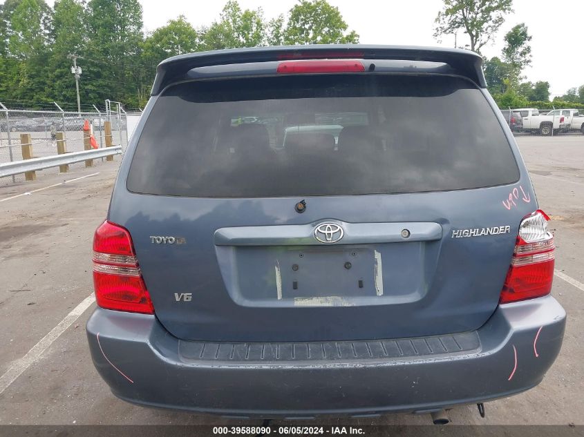 2002 Toyota Highlander V6 VIN: JTEGF21A120049349 Lot: 39588090