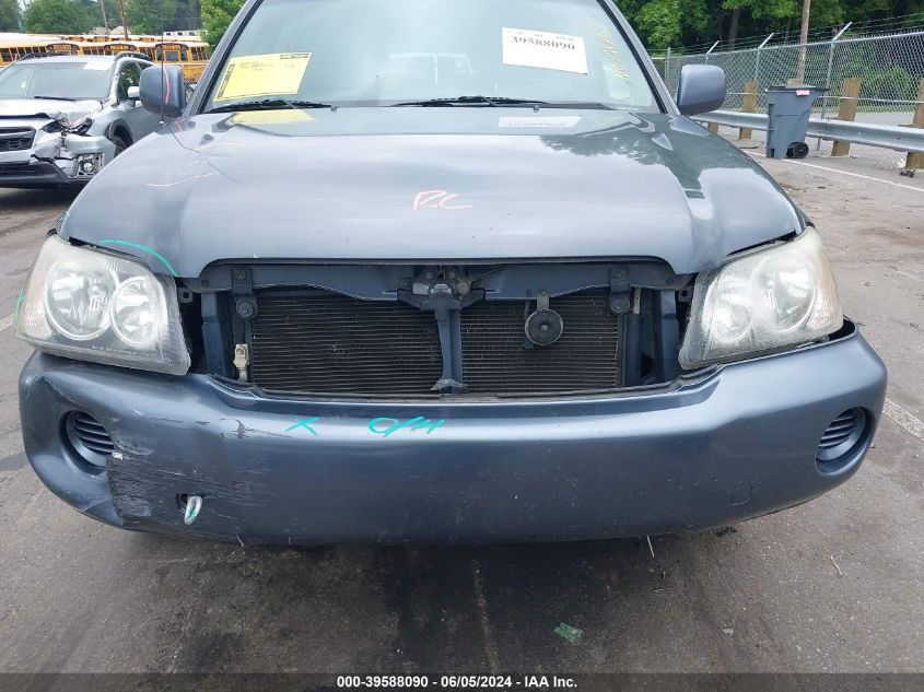 2002 Toyota Highlander V6 VIN: JTEGF21A120049349 Lot: 39588090