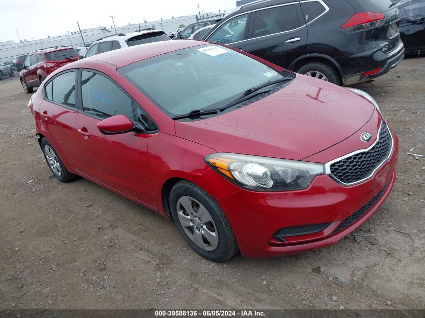 2016 Kia Forte Lx VIN: KNAFK4A6XG5588627 Lot: 39588136