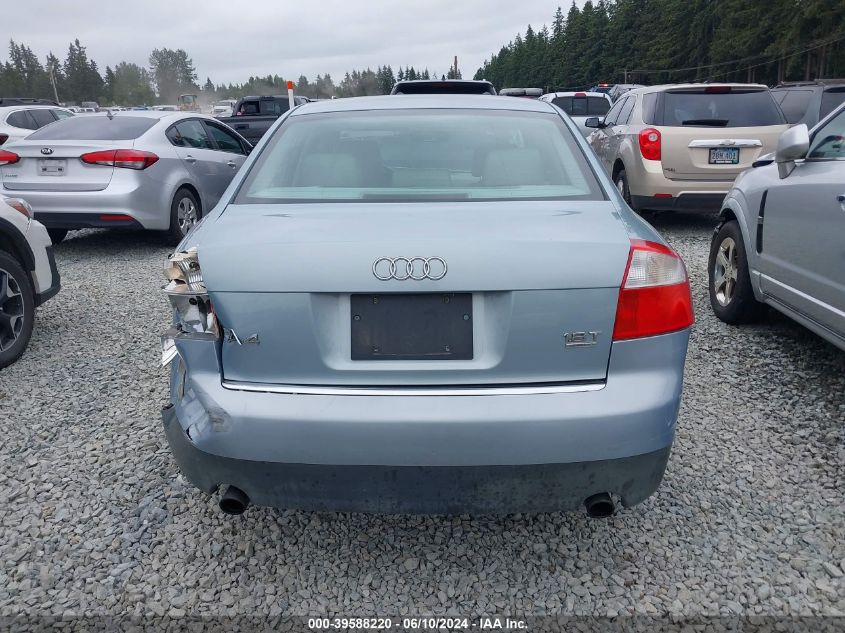 2002 Audi A4 1.8T VIN: WAULC68E82A310074 Lot: 39588220