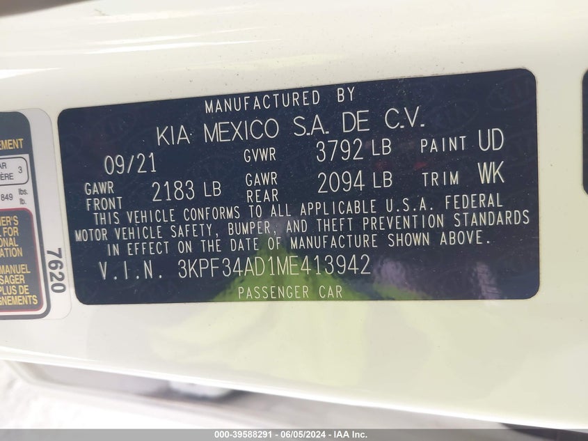 2021 KIA FORTE GT LINE - 3KPF34AD1ME413942