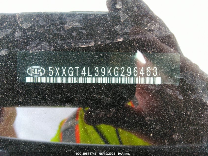 2019 Kia Optima Lx VIN: 5XXGT4L39KG296463 Lot: 39588746